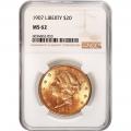 Certified US Gold $20 Liberty 1907 MS62 NGC 