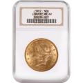 Certified $20 Gold Liberty 1907 MS62 NGC