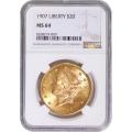 Certified $20 Gold Liberty 1907 MS64 NGC