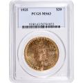Certified $20 Gold St. Gaudens 1925 MS63 PCGS 