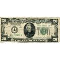 1928 $20 Federal Reserve Note VG-F