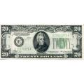 1934A $20 Federal Reserve Note AU
