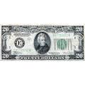 1934C $20 Federal Reserve Note Old Back VF