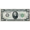 1934C $20 Federal Reserve Note Old Back XF