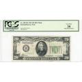 1934 $20 Federal Reserve Note NY Mule VF PCGS