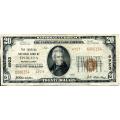 1929 Type II $20 National Bank Note Ephrata PA Charter# 4923 Fine