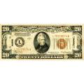 1934A $20 Hawaii Federal Reserve Note VG