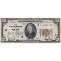 1929 $20 Federal Reserve Note New York NY F-VF