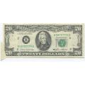 1985 $20 Federal Reserve Note ERROR Butterfly Fold AU