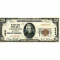 1929 $20 National Bank Note Vancouver WA Charter #9646 F-VF