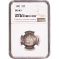 Certified 20 Cent Silver 1875 MS62 NGC