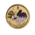Australian Series II Lunar Gold 20th Ounce 2011 Rabbit (Colorized)