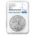 Certified Uncirculated Silver Eagle 2021 MS70 NGC Early Releases Type 2