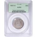 Certified Seated Liberty Quarter 1857-S AU50 PCGS