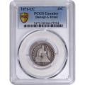 Certified Seated Liberty Quarter 1871-CC G Detail PCGS