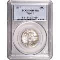 Certified Standing Liberty Quarter 1917 Type 1 MS64FH PCGS