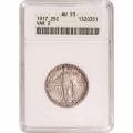 Certified Standing Liberty Quarter 1917 Ty2 AU53 ANACS