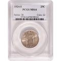 Certified Standing Liberty Quarter 1924-S MS64 PCGS