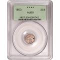 Certified 3 Cent Silver 1853 AU50 PCGS