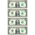 Uncut Currency Sheet 4 x $1 2003A UNC