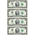 Uncut Currency Sheet 4 x $2 2003 UNC