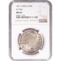 Certified Bust Half Dollar 1811 Large 8 MS62 NGC