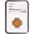 Certified $5 Gold Liberty 1836 XF45 NGC
