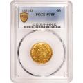Certified $5 Gold Liberty 1852-D AU55 PCGS