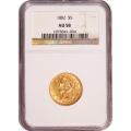 Certified $5 Gold Liberty 1882 AU58 NGC