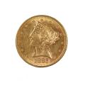 $5 Gold Liberty 1885 AU