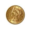 $5 Gold Liberty 1885-S AU