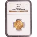 Certified $5 Gold Liberty 1885-S MS62 NGC