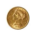 $5 Gold Liberty 1886-S AU