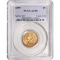 Certified $5 Gold Liberty 1895 AU58 PCGS