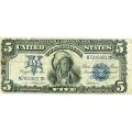 1899 $5 Silver Certificate (Indian Chief) VG-F