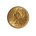 $5 Gold Liberty 1901 AU