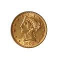 $5 Gold Liberty 1902 AU