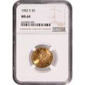 Certified $5 Gold Liberty 1902-S MS64 NGC