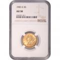 Certified US Gold $5 Liberty 1903-S AU58 NGC