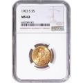 Certified $5 Gold Liberty 1903-S MS62 NGC