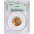 Certified $5 Gold Liberty 1905-S AU55 PCGS