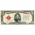 1928F $5 STAR United States Note Red Seal VG