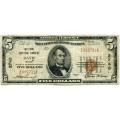 1929 $5 National Bank Note Bath ME Charter #2743 Fine
