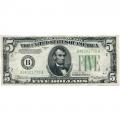 1934A $5 Federal Reserve Note XF-AU