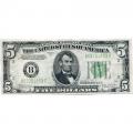 1934C $5 Federal Reserve Note 2-B New York F-VF