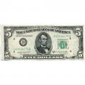 1950C $5 Federal Reserve Note AU