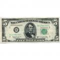 1950D $5 Federal Reserve Note AU