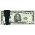 1969B $5 Federal Reserve Note ERROR Major Ink Smear XF