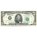 1985 $5 STAR Federal Reserve Note Dallas TX UNC