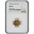 Certified American $5 Gold Eagle 1989 MS70 NGC